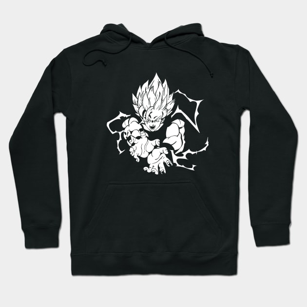 Kamehameha (white) Hoodie by Nykos